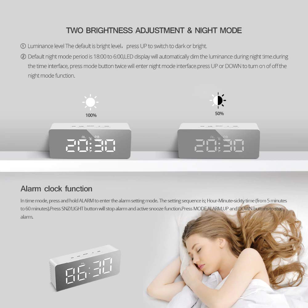 Smart Digital LED Mirror Alarm Clock – Wake Up in Style!