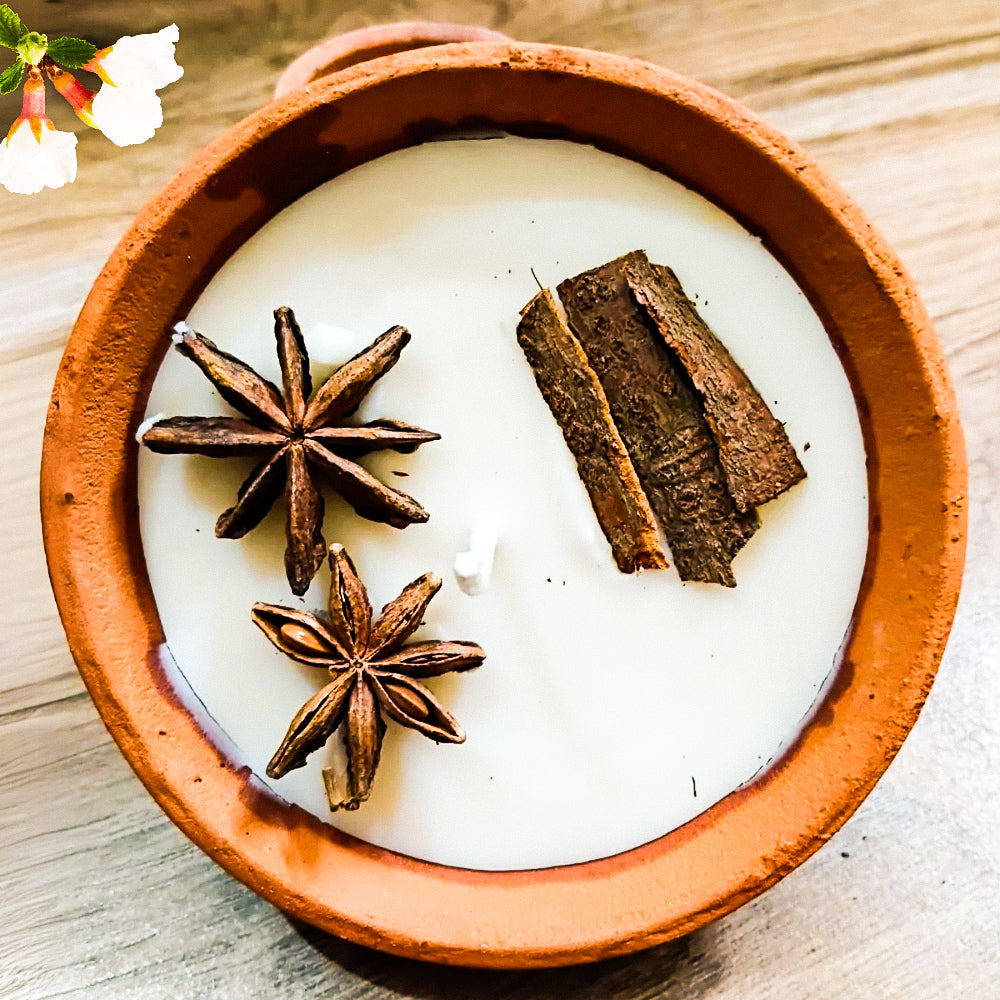 Earthen Glow - Handmade Clay Pot Candle