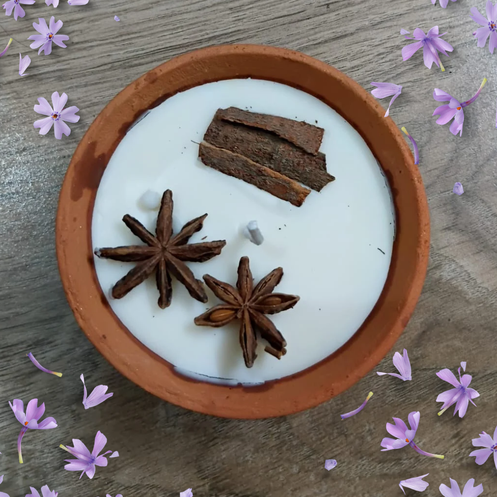 Earthen Glow - Handmade Clay Pot Candle