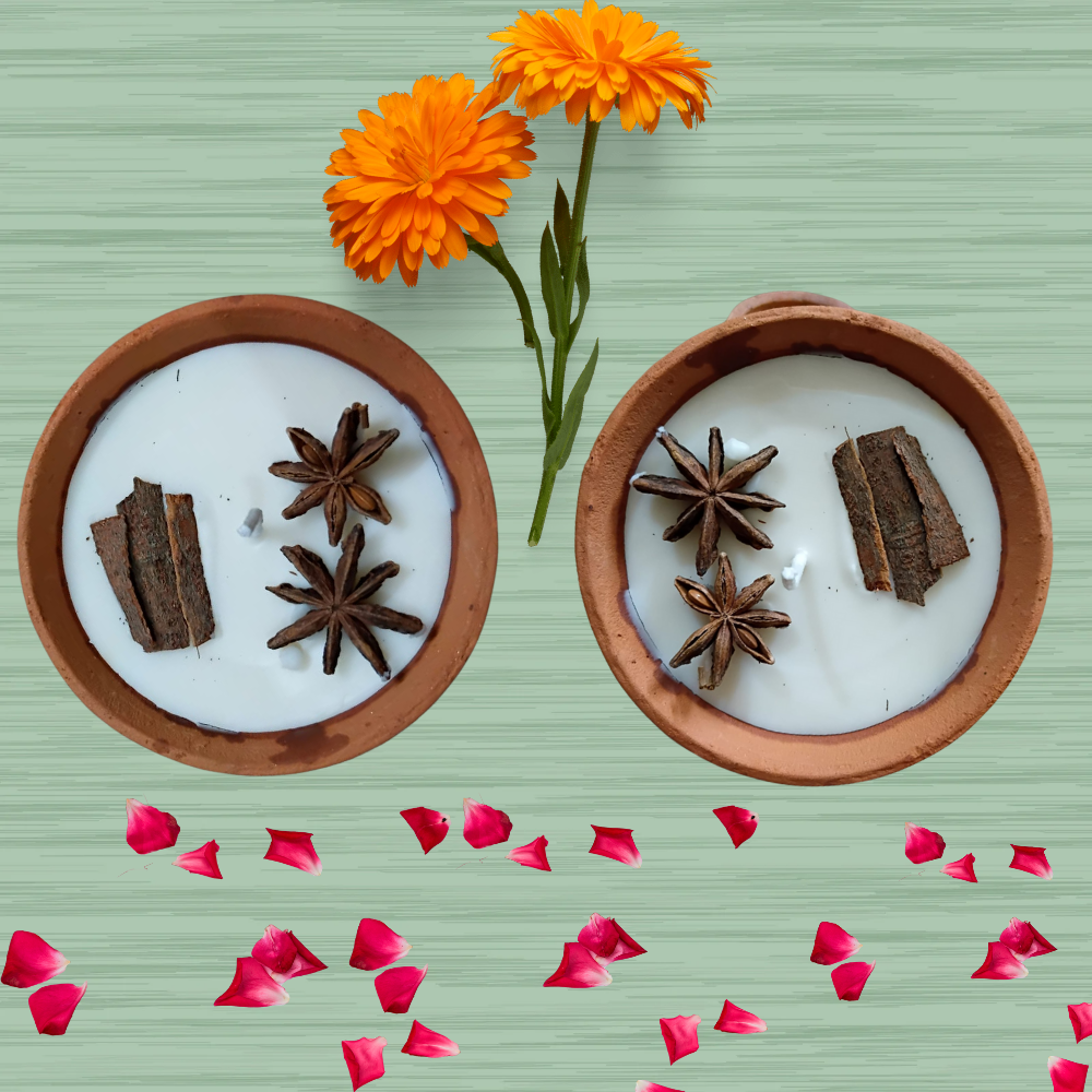 Earthen Glow - Handmade Clay Pot Candle